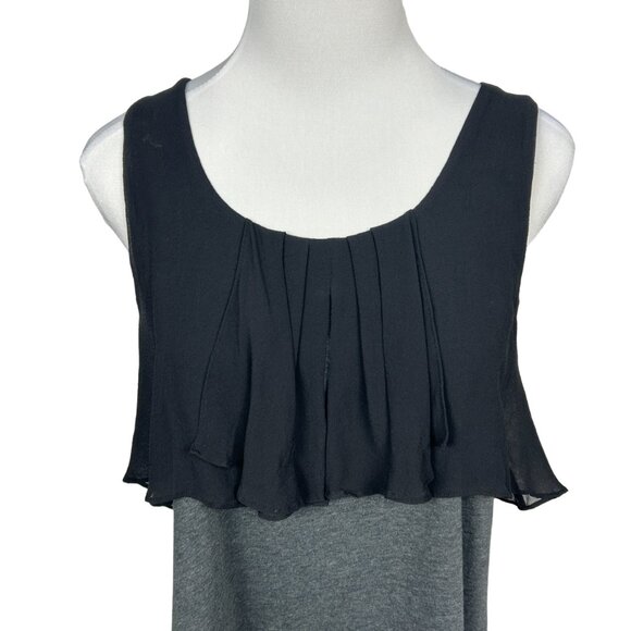 Theory Tank Top Women L Blouse‎ Black Cotton Silk Chiffon Sleeveless Saundera - Picture 4 of 12